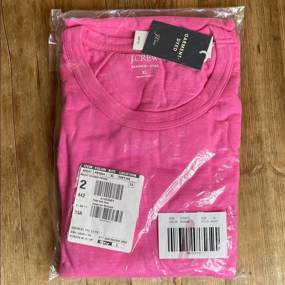 NWT J Crew Slub LS Long Sleeve Pocket Shirt